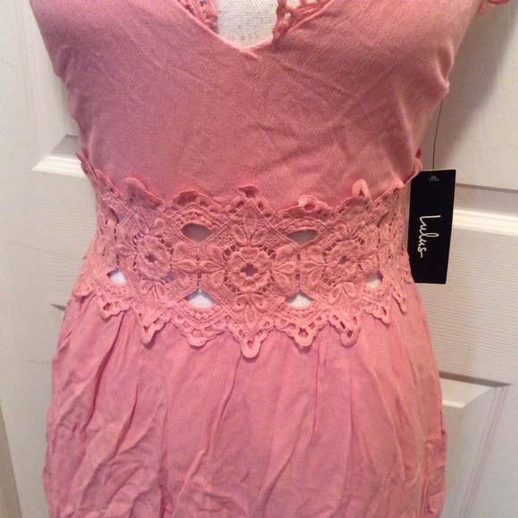 Lulu's Pink Lace Trim Dress - Picture 4 of 13